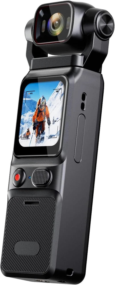 4K/30FPS 48MP Body Vlogging Camera, Pocket Action Camera with 6-Axis Stabilizati