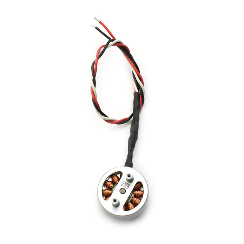 Drone arm motor with circular housing and red-black wire leads