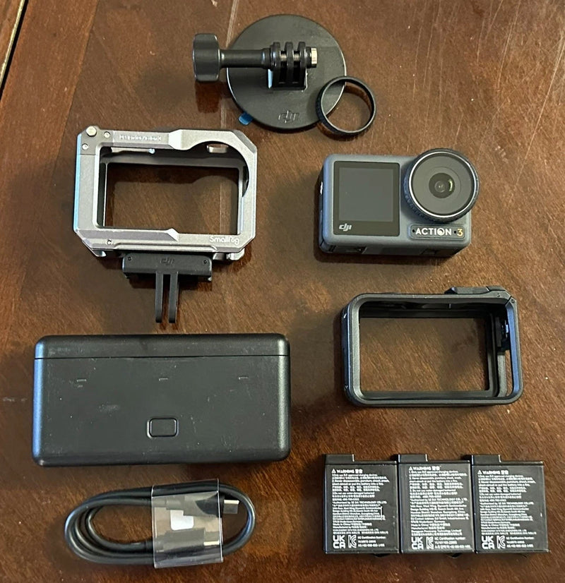 DJI Osmo Action 3 Standard Combo Action Camera kit w/3 batteries, charger, more