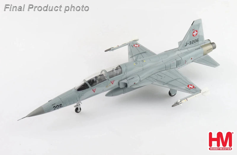 Hobby Master 1/72 F-5F Tiger II model aircraft in Swiss Air Force markings, gray
