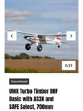 UMX Turbo Timber BNF Basic with AS3X and SAFE Select, 700mm, E-flite - EFLU6950