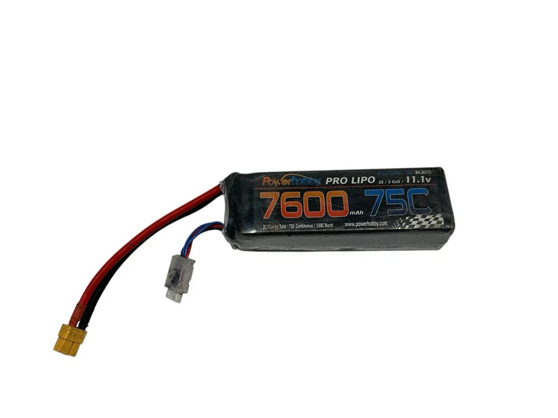 Powerhobby 7600MAH 75C 11.1V 3S Soft Case Lipo W XT60 Connector Rc Part #17272 Battery