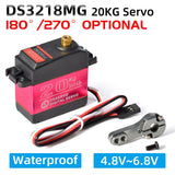 Waterproof 20KG metal gear digital servo with mounting arm and power wires, black