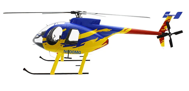 800 MD-500E ARF YBR RC Helicopter Fuselage Blue Yellow Red Painting V2 Version
