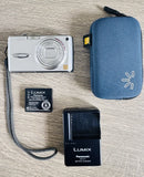 Panasonic Lumix DMC-FX01 6mp Digital Camera Silver.  TESTED WORKS. CHARGER+Cover