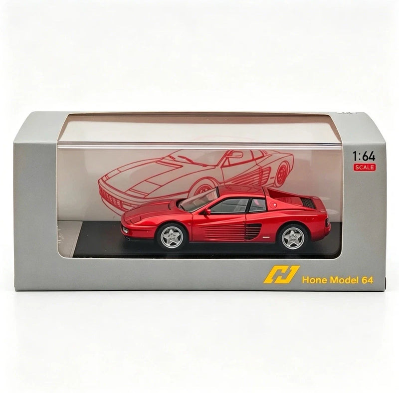 Hone Model Metallic Red 1/64 Testarossa F110 Open Hood Diecast Car Model