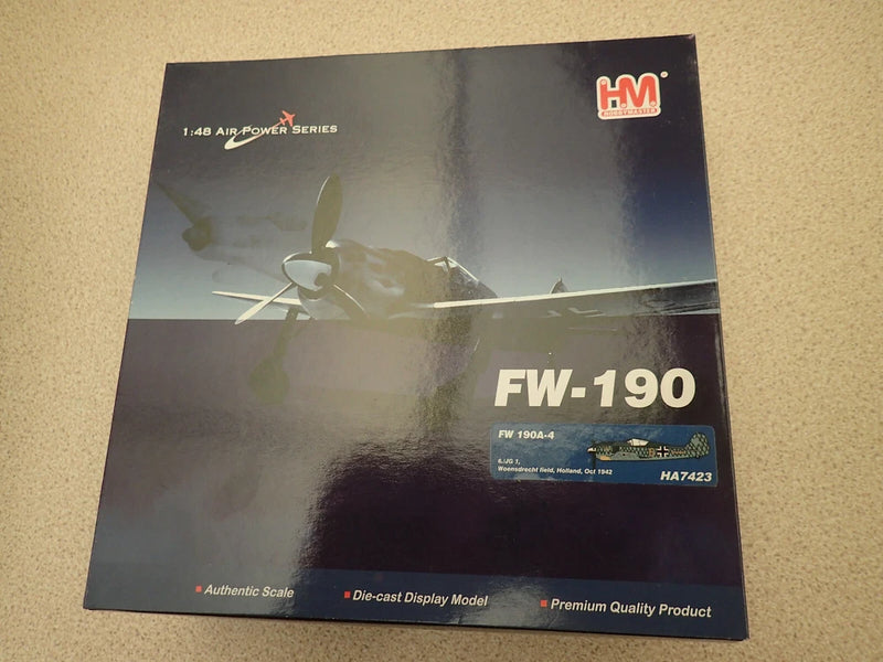 Hobbymaster 1:48 FW-190A-4 die-cast model kit box, Holland 1942 graphics