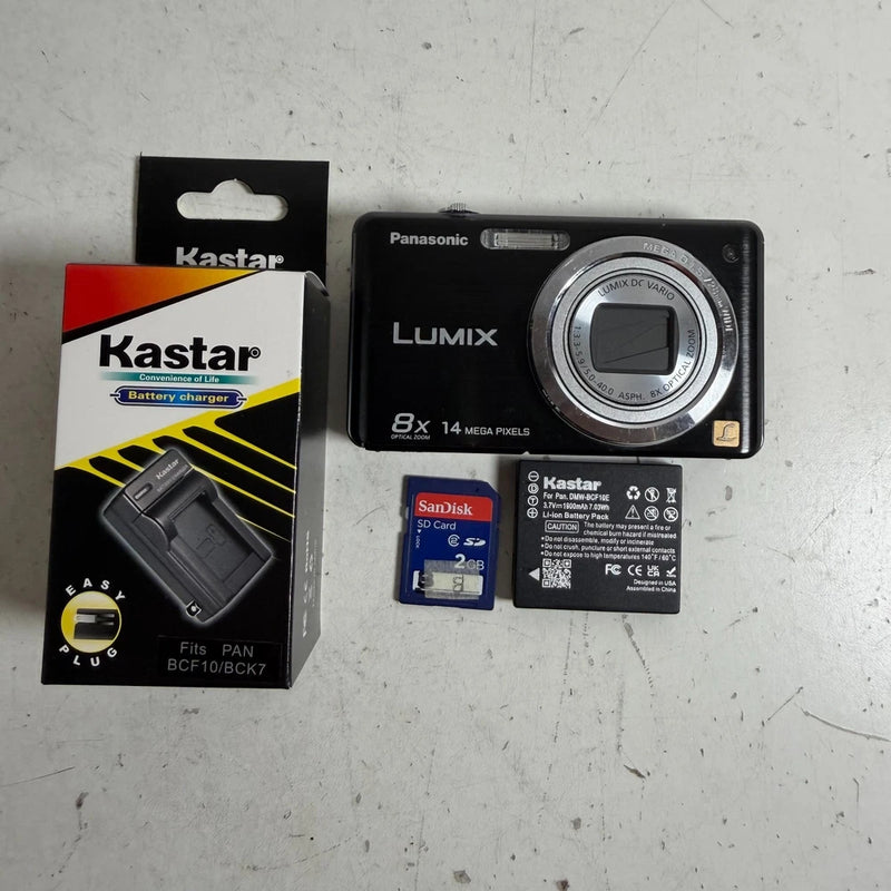 Panasonic Lumix DMC-FH20 Black 14MP 8x Optical Zoom NTSC Video Digital Camera