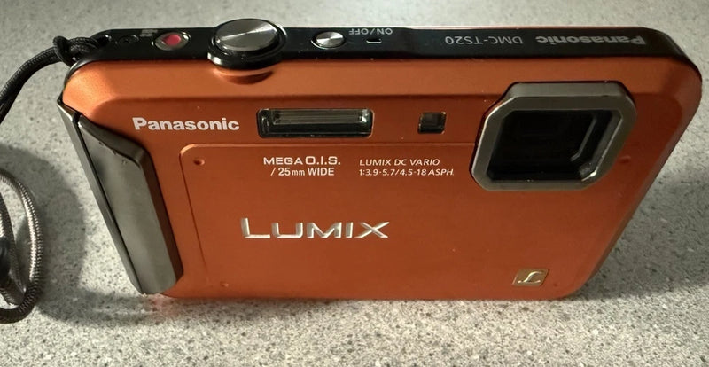 CLEAN Panasonic LUMIX DMC-TS20 16.1MP Digital Camera Orange - TESTED