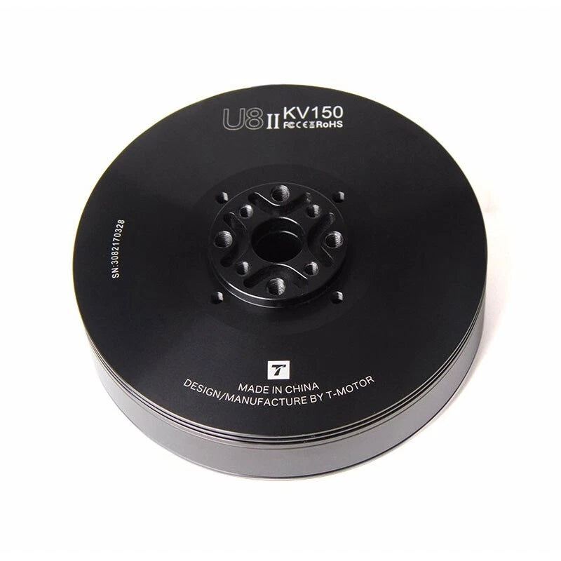T-Motor brushless drone motor, black circular bell with mounting holes