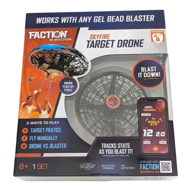 Target drone gel blaster battle system play set box, black and gray