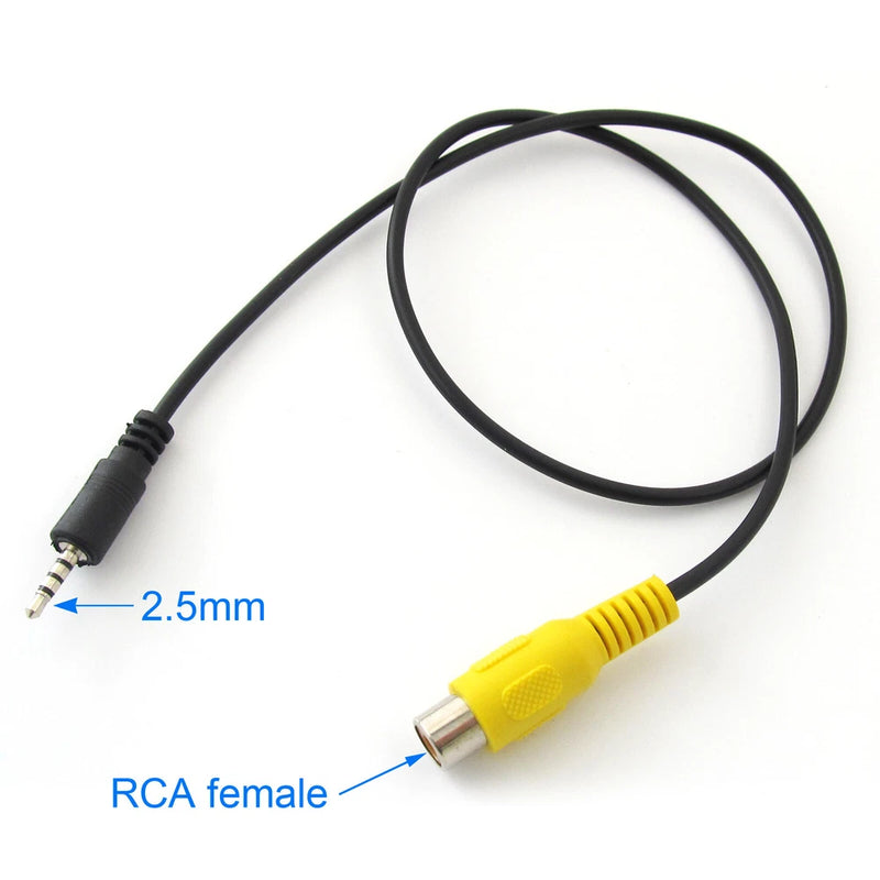 5pcs 0.5M AV-in Converter Video Cable 2.5mm Stereo Male To RCA Female Straight