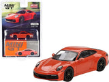 Mini GT 1:64 Porsche 911 (992) Carrera 4S Lava Orange Diecast Model Car MGT00371