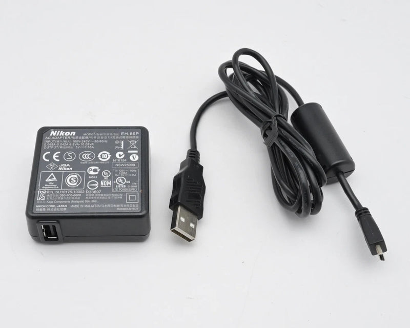 Nikon EH-69P AC Adapter Charger with USB Cable P300 P530 S6300 S9300 (#14360)