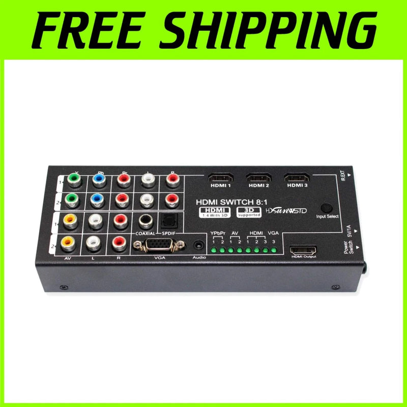 8-in-1 HDMI Converter: VGA AV Ypbpr Component to HDMI Free USA Shipping/-
