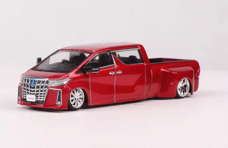 GCD 1:64 Red Alphard Pickup Truck VIP Sports Model Diecast Metal Car