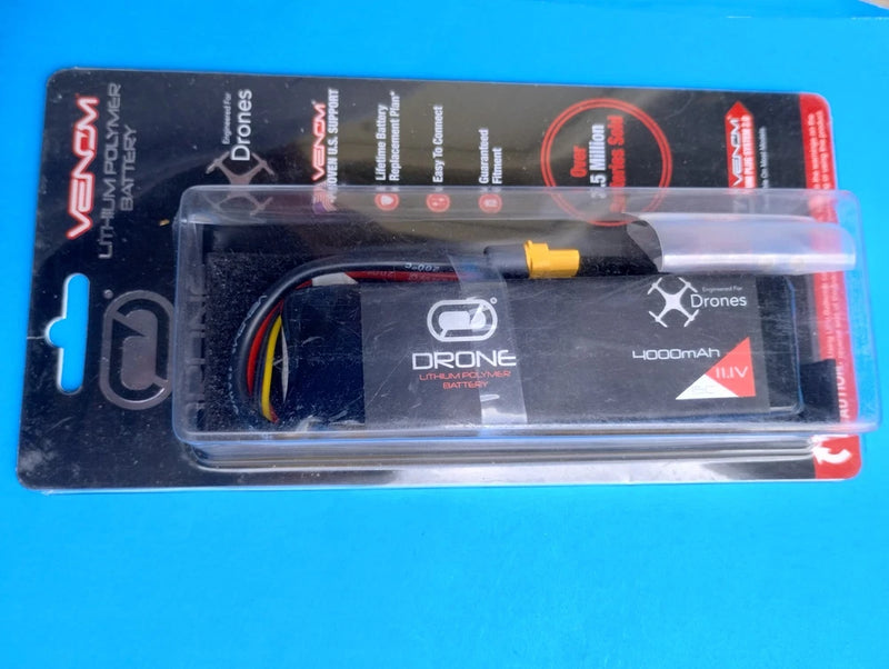 New Venom 11.1V 3S 4000mAh 15C Lipo Drone Lithium Battery w/ Uni Plug 2.0 Battery