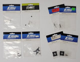 RC helicopter parts lot: sealed Eflite and Blade BSR bags with small hardware