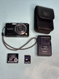 Panasonic LUMIX DMC-FX100 Black Digital Camera w/ Charger Battery Case - WORKS
