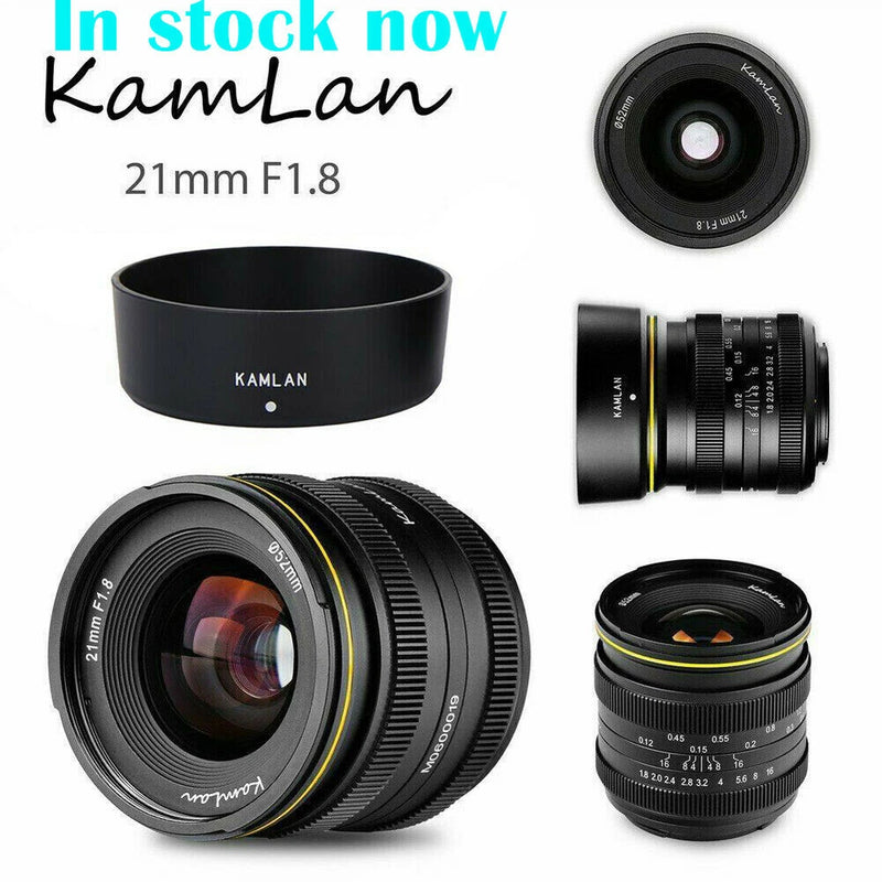 KamLan 21mm F1.8 APS-C Manual Lens For Fujifilm FX Sony E Mount Canon EOS-M M4/3