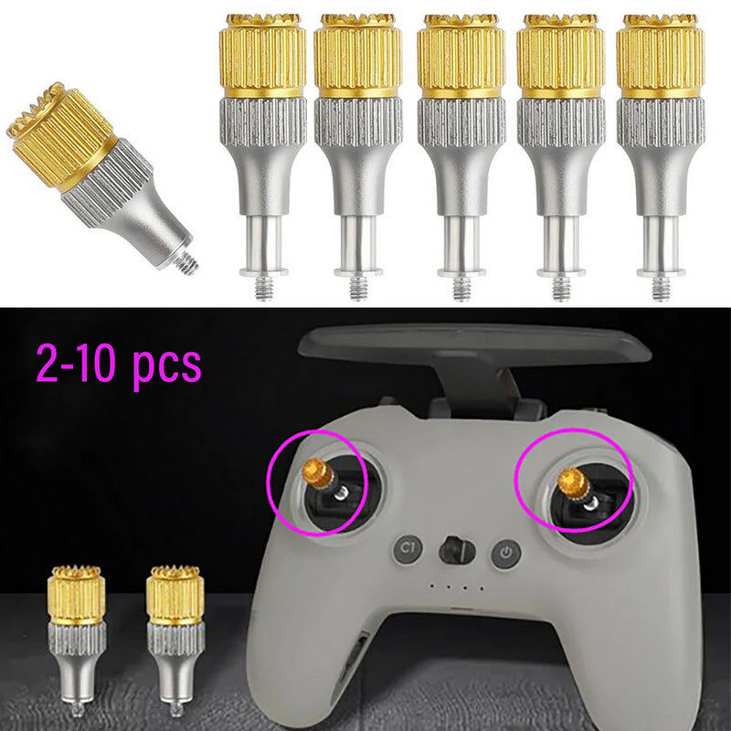 Gold and gray joystick thumbstick rocker caps for remote control, 2-10 pcs set