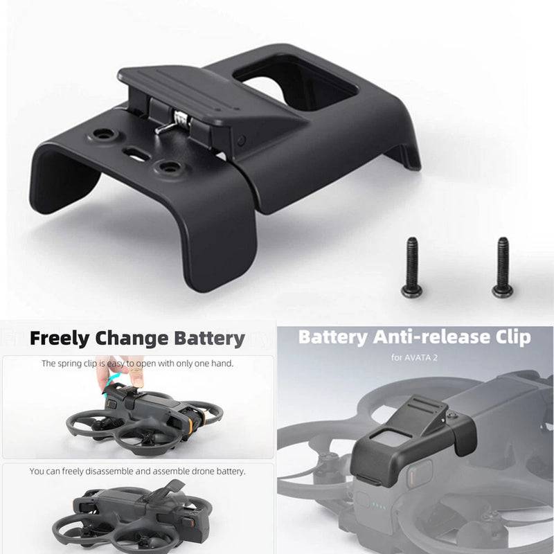 Black anti-release battery clip holder with two screws