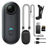 Wearable mini action camera with lanyard cord, USB cable, mount and 128GB card