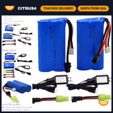 2 Pack 7.4V 1500mAh 15C LiPo Battery with SM-2P Plug for RC Boats H101 H103 H105 Battery
