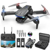 X-shop Drone with 1080P Camera for Kids Adults, Foldable RC 4.9*3 in, Black
