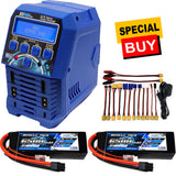 NHX Muscle Pack 3S 11.1V 6500mAh 60C Lipo Battery (2) w/XT60 / EZPRO DUO Charger Battery