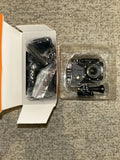 Water-resistant action sport camera in retail box with mounting bracket