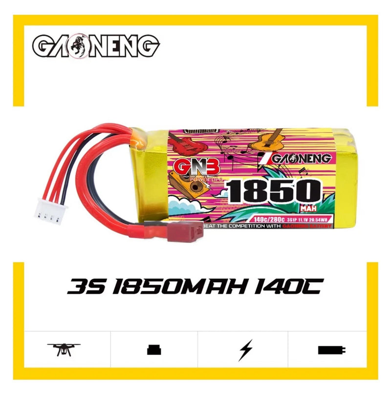 LiPo 3S 11.1V 1850 mAh 140C/280C T Plug GNB High Performance RC Car FPV Drone