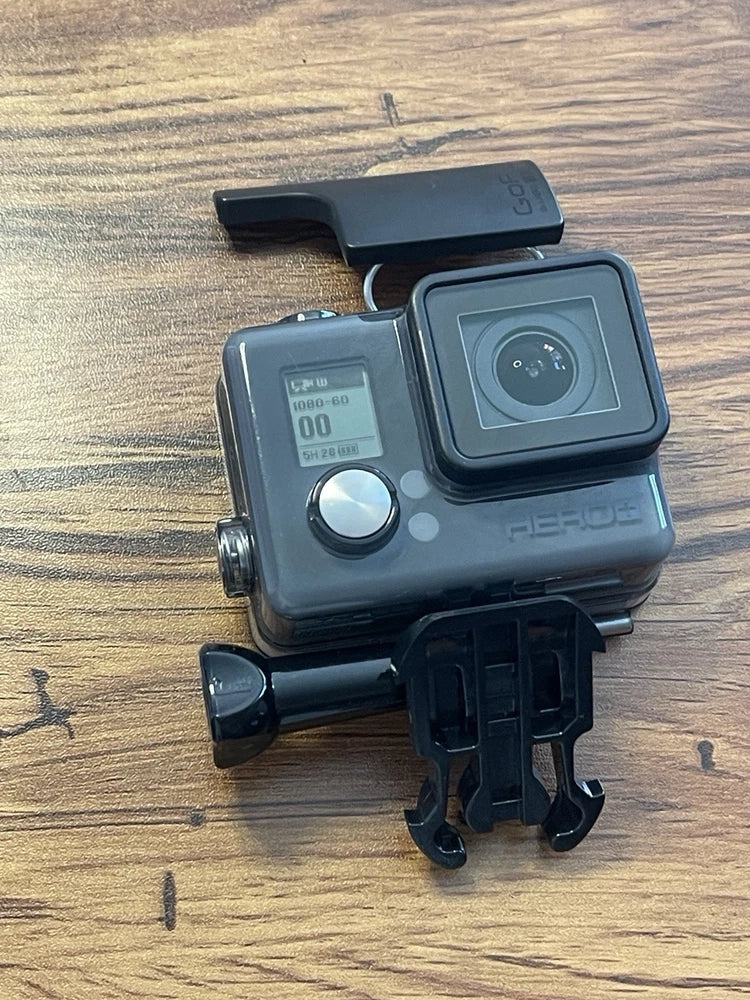 GoPro HERO+ action camera with front LCD and mounting bracket