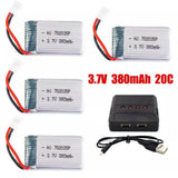 4Pcs 3.7V 20C 380mAh 702035 Li-Po Battery for Syma X5C-1 X8tw X5SW Part RC Drone