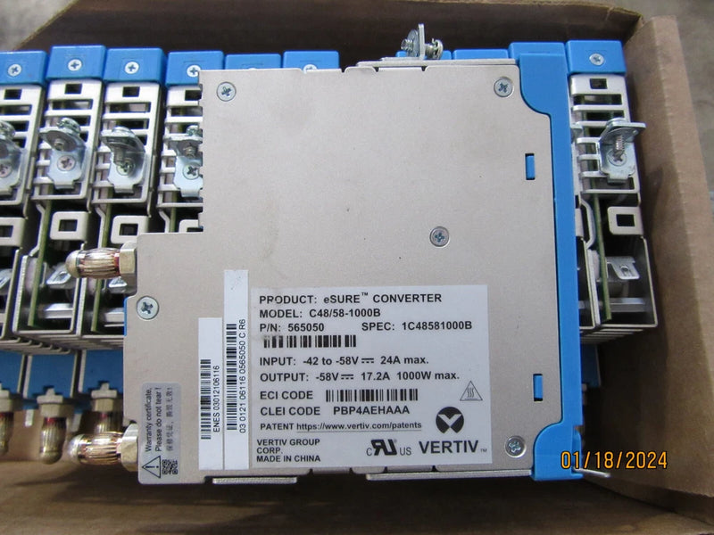 Vertiv C48/58-1000B eSure Converter Input: 42-58V 24A, Output: 58V 17.2A 1000W