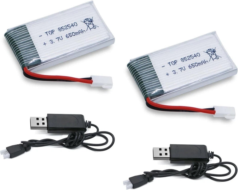 Tosiicop 3.7v Drone Lipo Battery - 2 Pack 650mAh Rechargeable Batteries for S... Battery