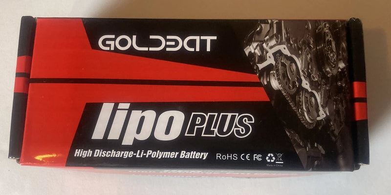 GOLDDOT Lipo Plus high-discharge Li-Polymer battery pack, red and black.