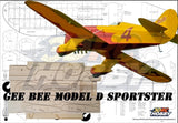 Gee Bee Model D Sportster 50" RC Model Airplane Kit Balsa Ply Short Kit & Plans