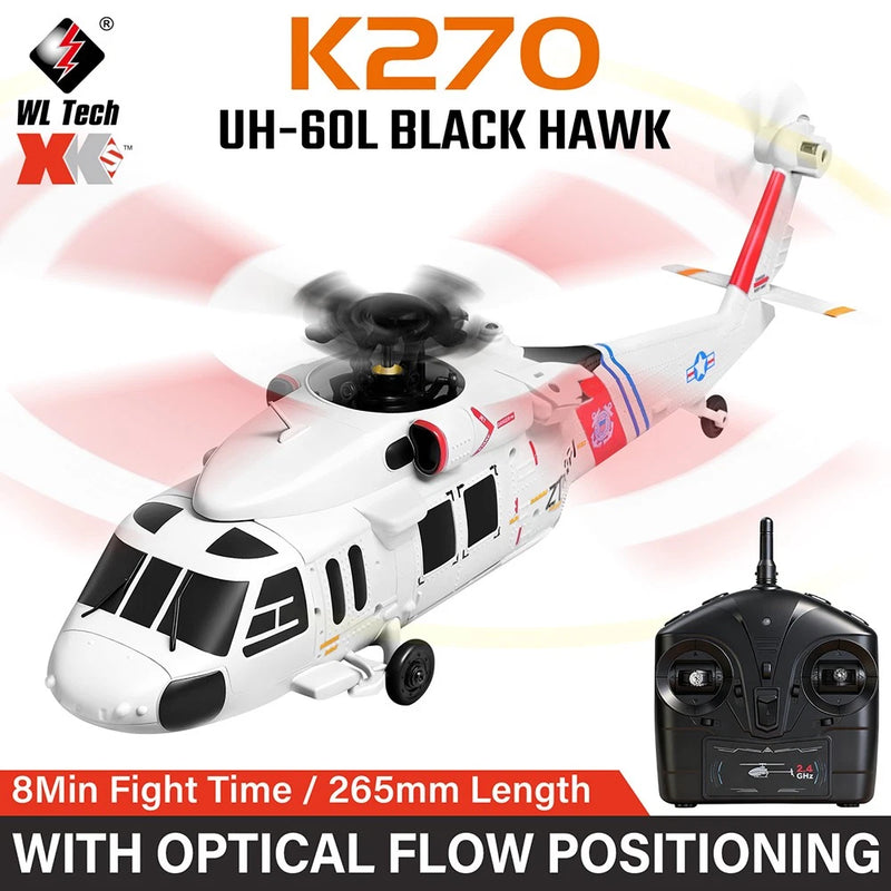 Wltoys K170 RC Helicopter UH-60L Black Hawk Brushless 4CH 6-Axis Gyro Aircraft