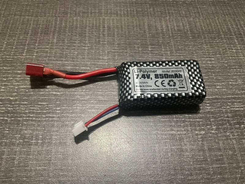 603048 2S Lipo Battery 7.4V 850mAh 6.3Wh T-type plug for RC Cars Trucks Battery