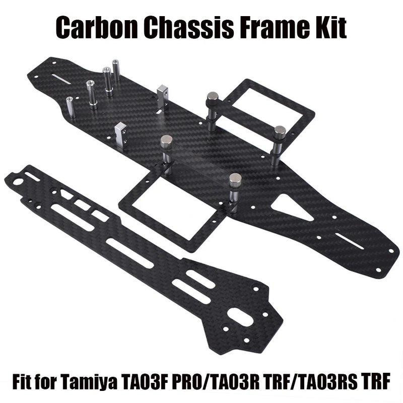 Custom Carbon Chassis Kit for Tamiya TA03F PRO TA03R TRF TA03R-S Battery Mount