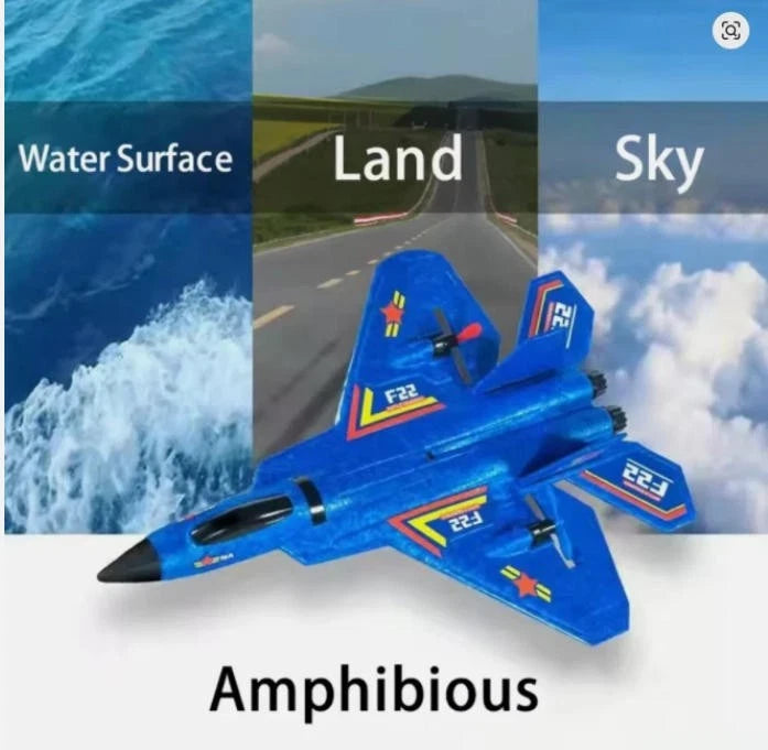 US F22 2.4G Remote Control RC Plane 3Axis Gyro 2CH Airplane Water&Sky Glider RTF