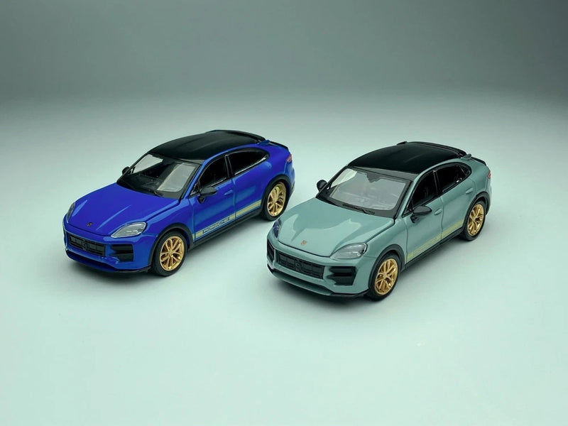 Trends Hobby 1/64 Cayenne Turbo GT(Blue/Grey) Diecast Model Car Limited