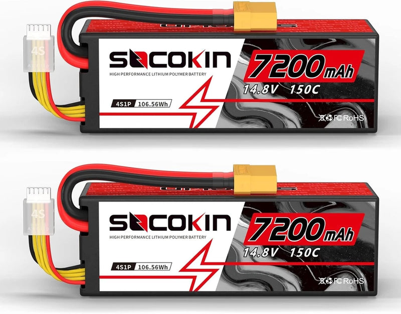 4S Lipo Battery 14.8V 7200mAh 150C with XT90 Connector