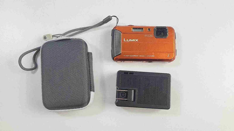 Panasonic Lumix DMC-TS25 16.1MP Digital Camera Waterproof Orange - Untested