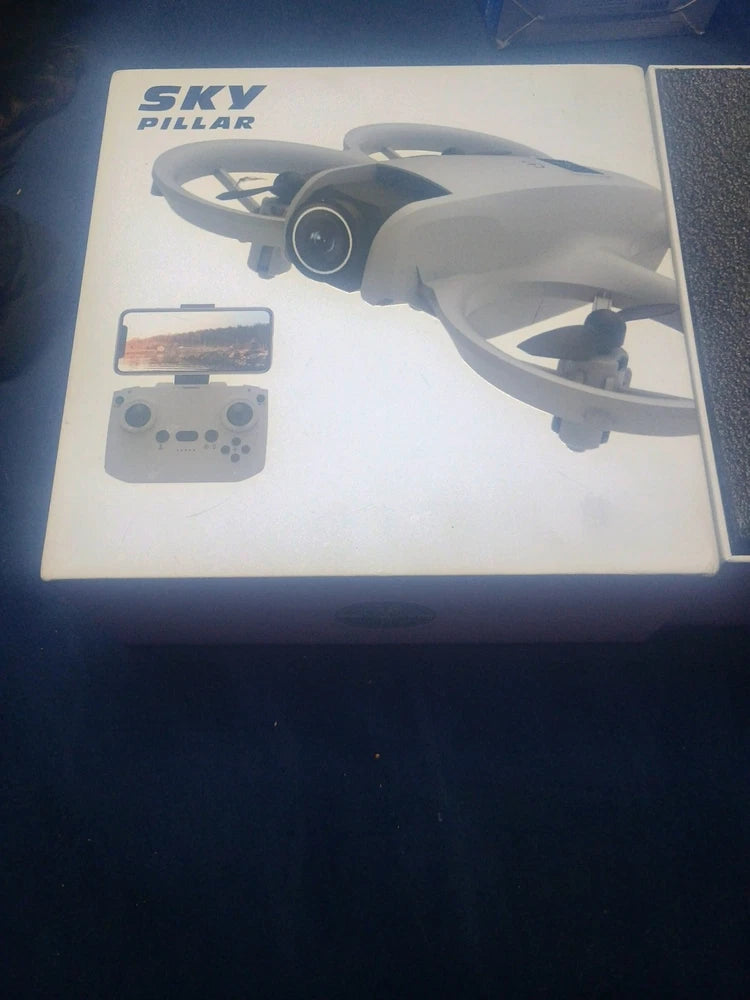 Sky Pillar drone with remote controller, gray quadcopter with camera