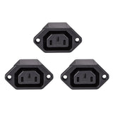 3 Pcs C13 Panel Mount Plug Adapter 3 Pins IEC Inlet Module Plug Power Socket