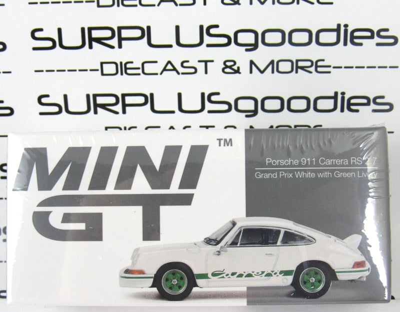 2025 Mini-GT Overseas Edition: White PORSCHE 911 CARRERA RS 2.7 Item #MGT00801-L