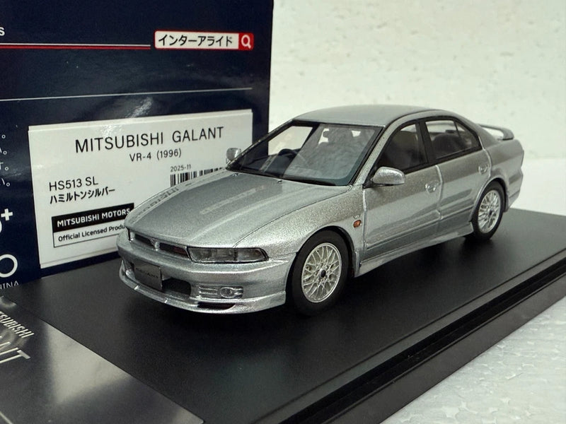 Silver 1996 Mitsubishi Galant VR-4 die-cast model car, front three-quarter view