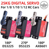 25KG waterproof digital metal-gear RC steering servo, DS3225/AX8601, multi-view